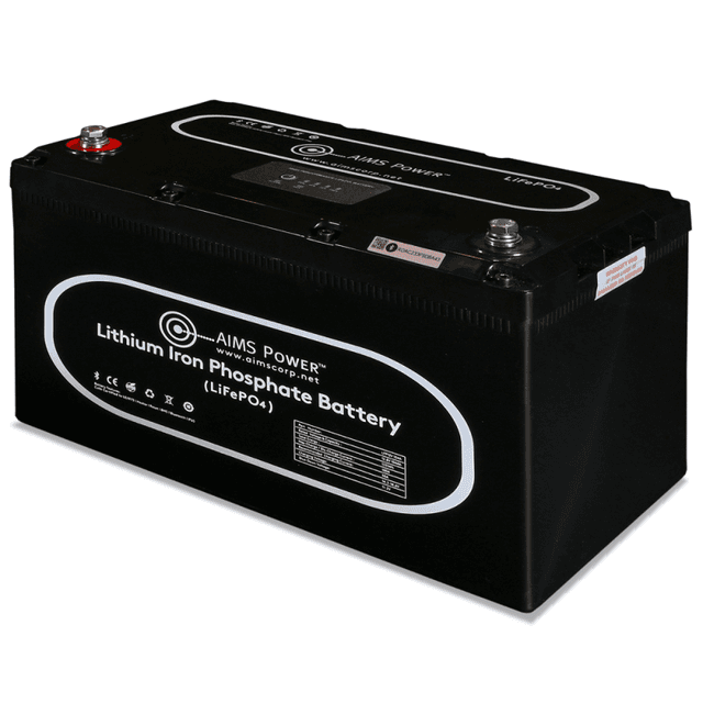 AIMS Power LiFePO4 Lithium Battery with Wake Up, Heater & BT Monitoring 12V 104Ah