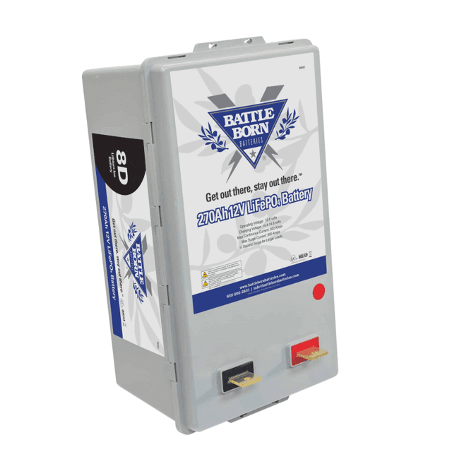 Battle Born BB8D 270Ah 12V LiFePO4 Deep Cycle 8D Battery