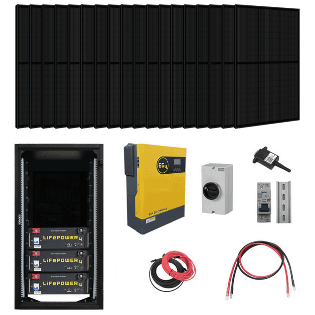 Complete Off-Grid Solar Kit – 3000W 120V Output / 48VDC [15.4kWh EG4-LifePower4 Lithium Powerwall] 48VDC + 4,800 Watts of Solar PV