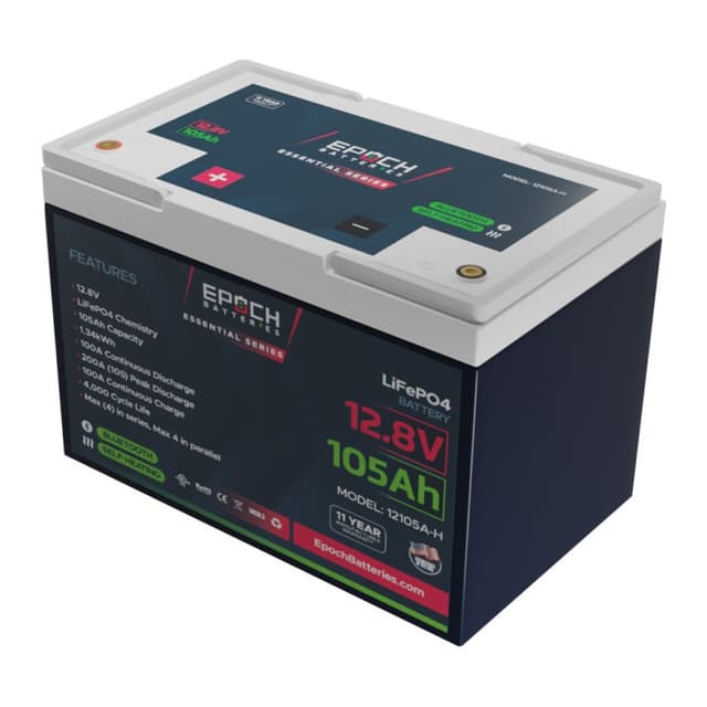 EPOCH 12V 105Ah Essential Series – Bluetooth & Heated LiFePO4 Battery