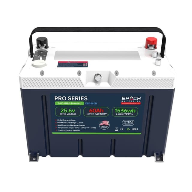 EPOCH 24V 60Ah Pro Series – Heated, Bluetooth & Victron Comms LiFePO4 Battery