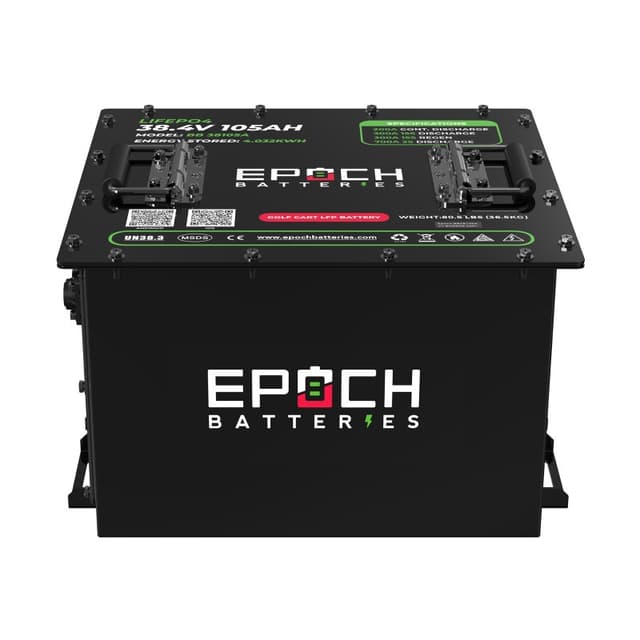 EPOCH 36V 105Ah – LiMax Series – Lithium (LiFePO4) Golf Cart Battery – Complete Kit