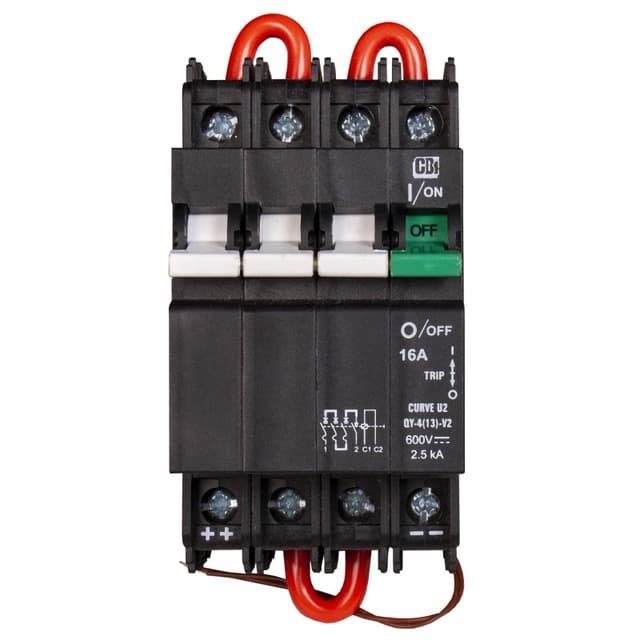 MidNite Solar 600VDC Remote Trip Din Rail Mount Breaker 16 or 20 amp
