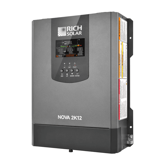 Rich Solar NOVA 2K12 2000W 12V Pure Sine Wave Inverter with Built-in Transfer Switch UL458 Certified